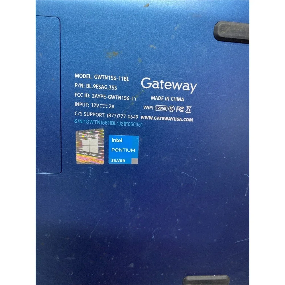 FOR PARTS / Repair - Gateway GWTN156-11BL 15